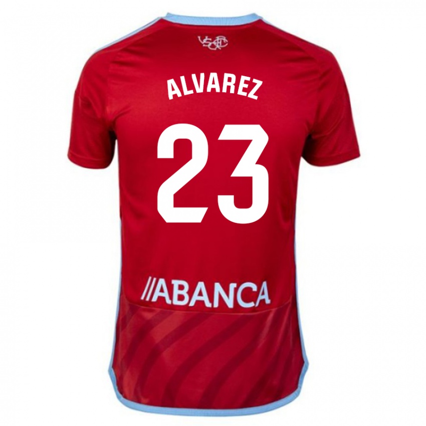 Homme Maillot Hugo Álvarez #23 Rouge Tenues Extérieur 2023/24 T-Shirt Belgique