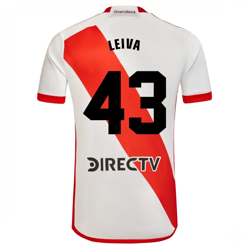 Damen Tobías Leiva #43 Weiß Rot Heimtrikot Trikot 2023/24 T-Shirt Belgien