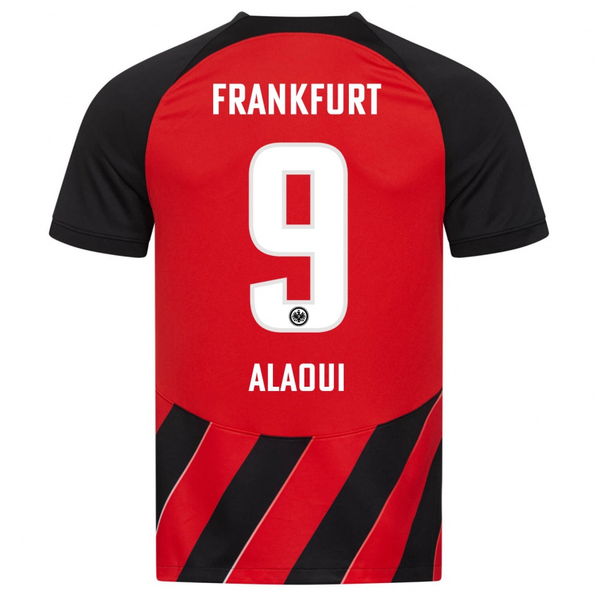 Damen Anas Alaoui #9 Rot Schwarz Heimtrikot Trikot 2023/24 T-Shirt Belgien