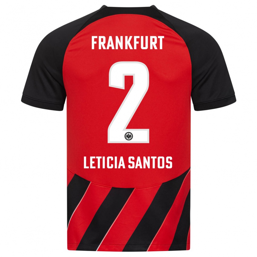 Dames Letícia Santos De Oliveira #2 Rood Zwart Thuisshirt Thuistenue 2023/24 T-Shirt België