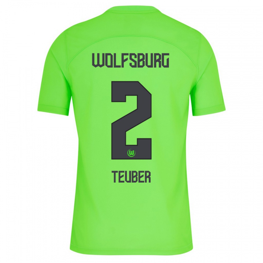Dames Julius Teuber #2 Groente Thuisshirt Thuistenue 2023/24 T-Shirt België