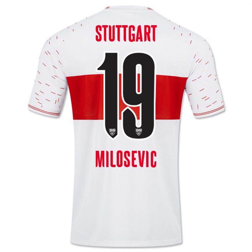 Dames Jovan Milosevic #19 Wit Thuisshirt Thuistenue 2023/24 T-Shirt België