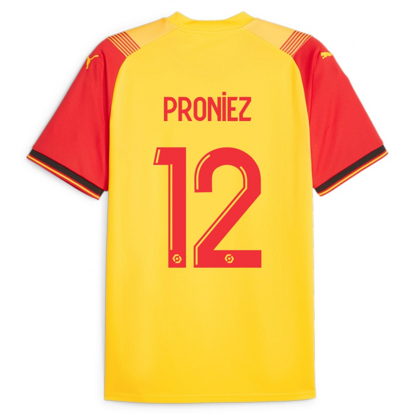 Damen Fany Proniez #12 Gelb Heimtrikot Trikot 2023/24 T-Shirt Belgien