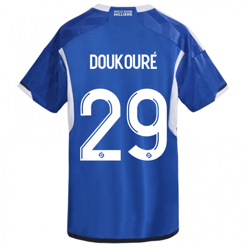 Damen Ismaël Doukouré #29 Blau Heimtrikot Trikot 2023/24 T-Shirt Belgien