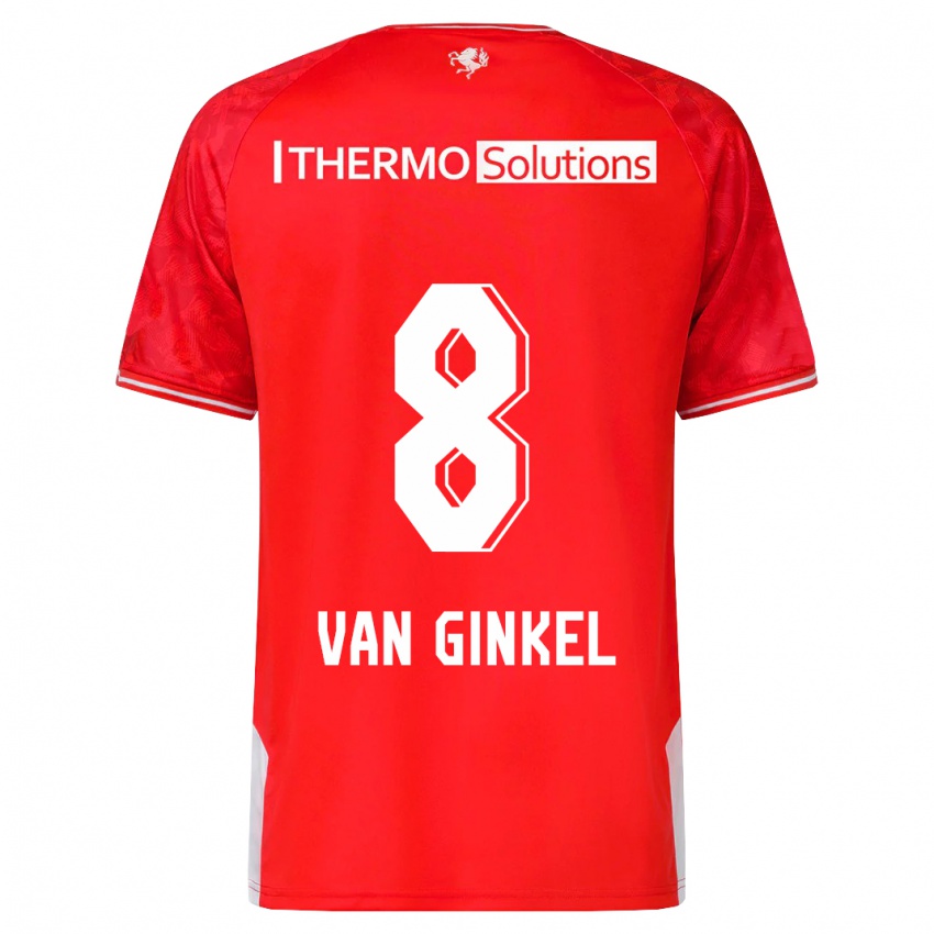 Damen Danique Van Ginkel #8 Rot Heimtrikot Trikot 2023/24 T-Shirt Belgien