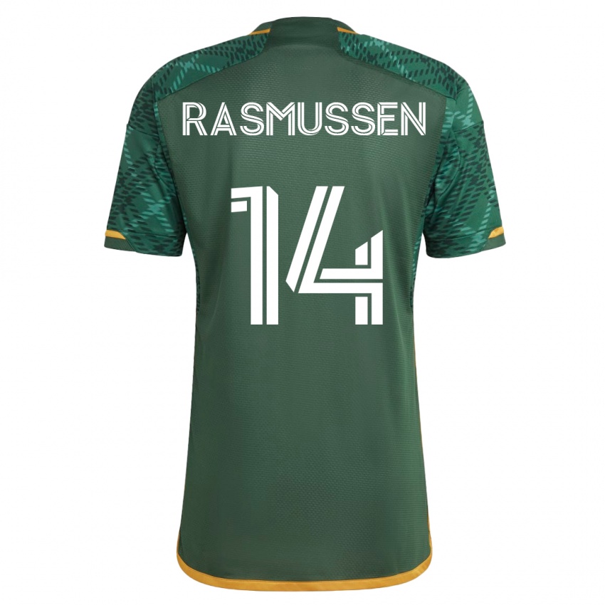 Damen Justin Rasmussen #14 Grün Heimtrikot Trikot 2023/24 T-Shirt Belgien