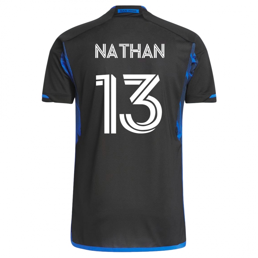 Dames Nathan #13 Blauw Zwart Thuisshirt Thuistenue 2023/24 T-Shirt België