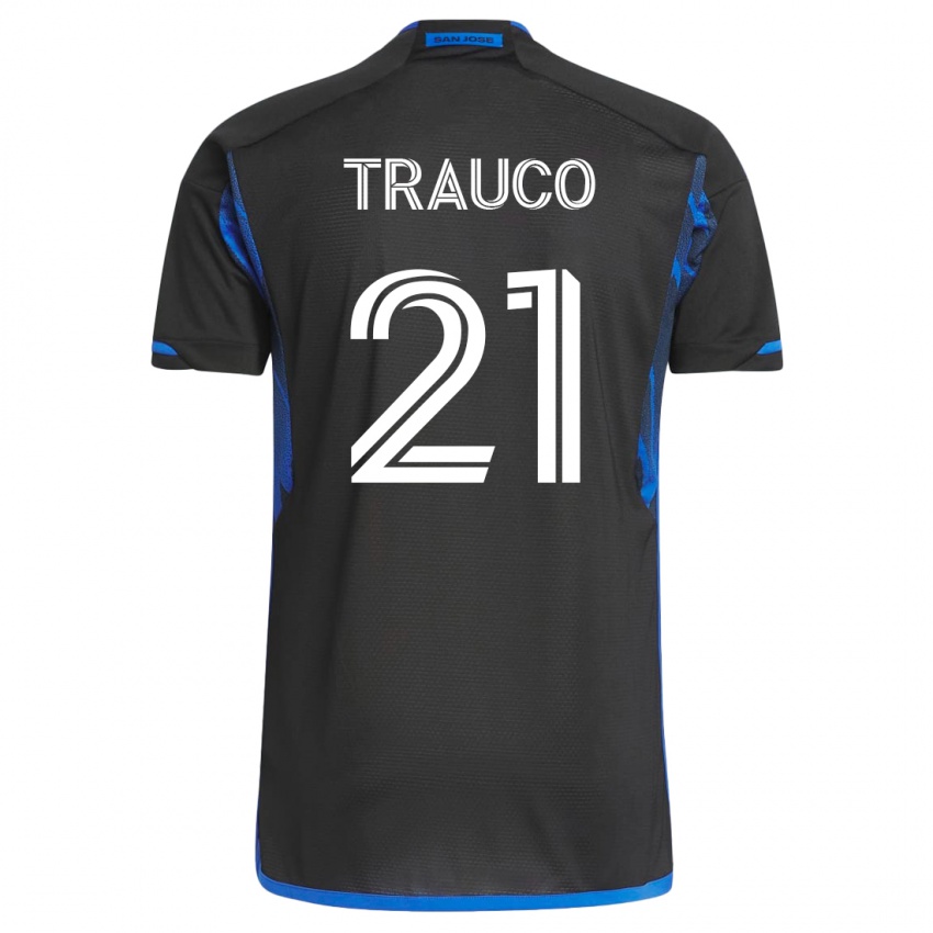 Dames Miguel Trauco #21 Blauw Zwart Thuisshirt Thuistenue 2023/24 T-Shirt België