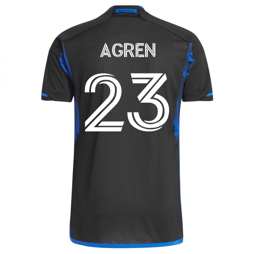 Dames Oskar Agren #23 Blauw Zwart Thuisshirt Thuistenue 2023/24 T-Shirt België