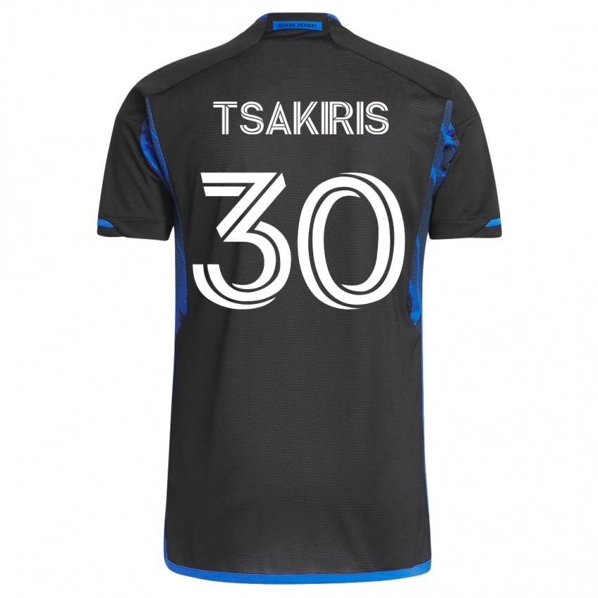 Damen Niko Tsakiris #30 Blau Schwarz Heimtrikot Trikot 2023/24 T-Shirt Belgien