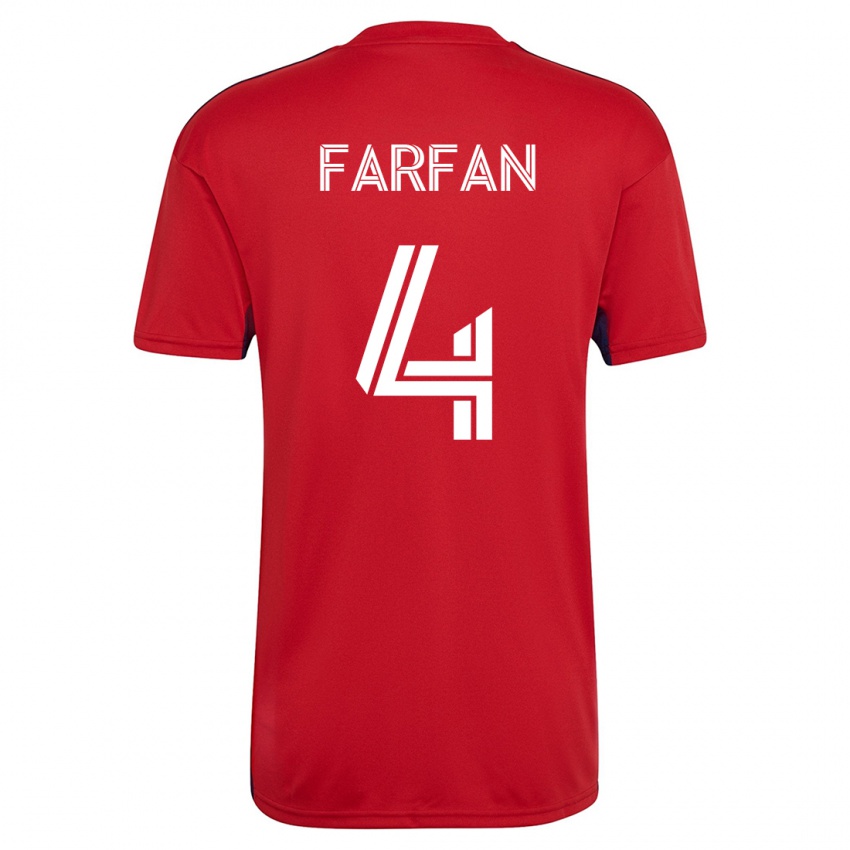Damen Marco Farfán #4 Rot Heimtrikot Trikot 2023/24 T-Shirt Belgien