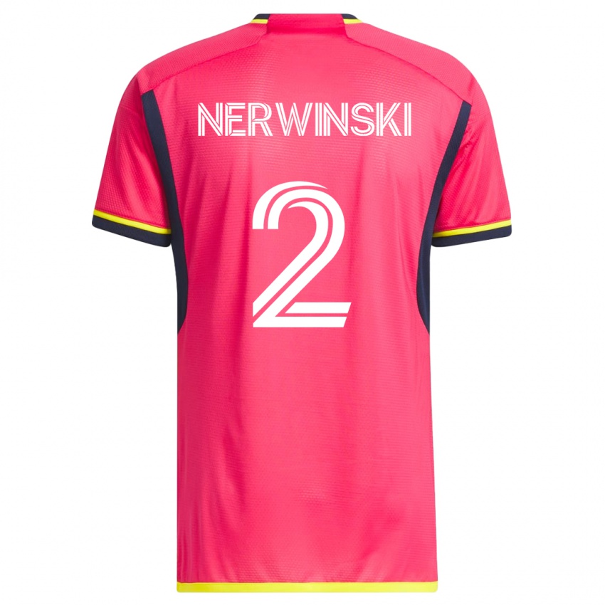 Dames Jake Nerwinski #2 Roze Thuisshirt Thuistenue 2023/24 T-Shirt België