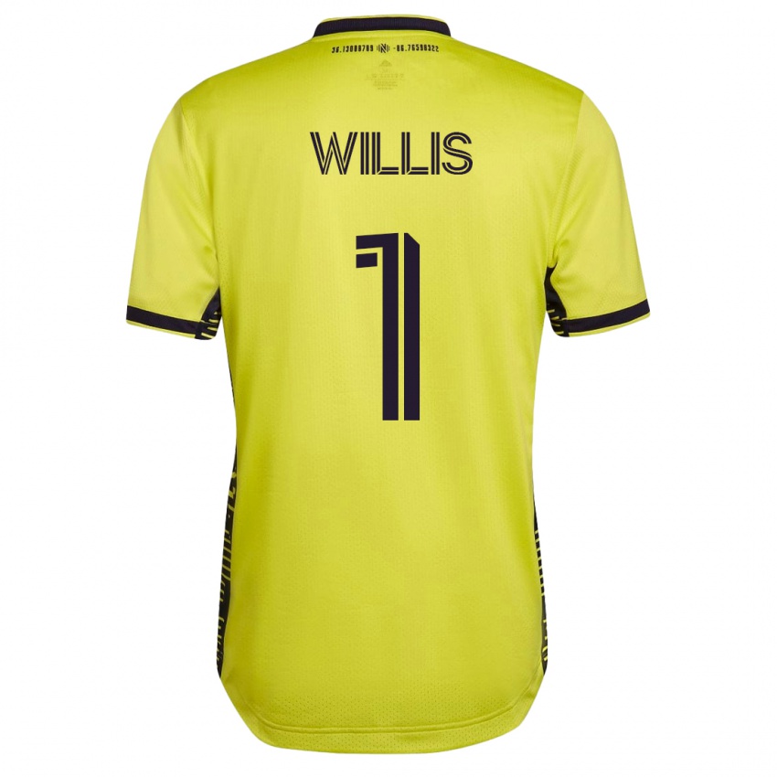 Dames Joe Willis #1 Geel Thuisshirt Thuistenue 2023/24 T-Shirt België