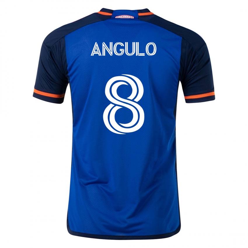Dames Marco Angulo #8 Blauw Thuisshirt Thuistenue 2023/24 T-Shirt België