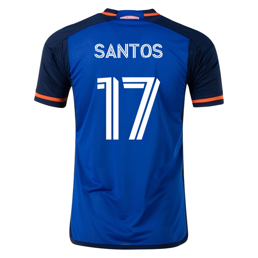 Dames Sergio Santos #17 Blauw Thuisshirt Thuistenue 2023/24 T-Shirt België