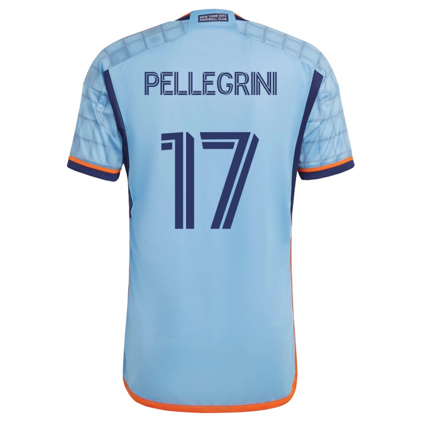 Dames Matías Pellegrini #17 Blauw Thuisshirt Thuistenue 2023/24 T-Shirt België