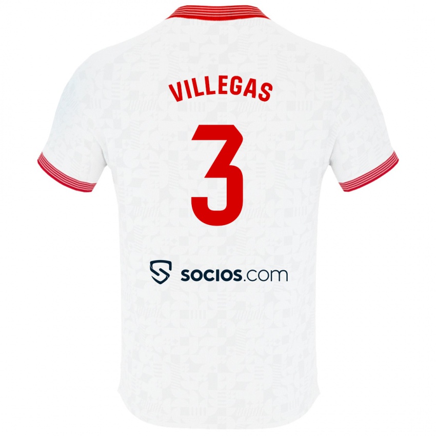 Dames Juancho Villegas #3 Wit Thuisshirt Thuistenue 2023/24 T-Shirt België