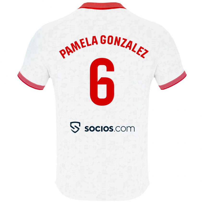 Damen Cinthia Pamela González Medina #6 Weiß Heimtrikot Trikot 2023/24 T-Shirt Belgien