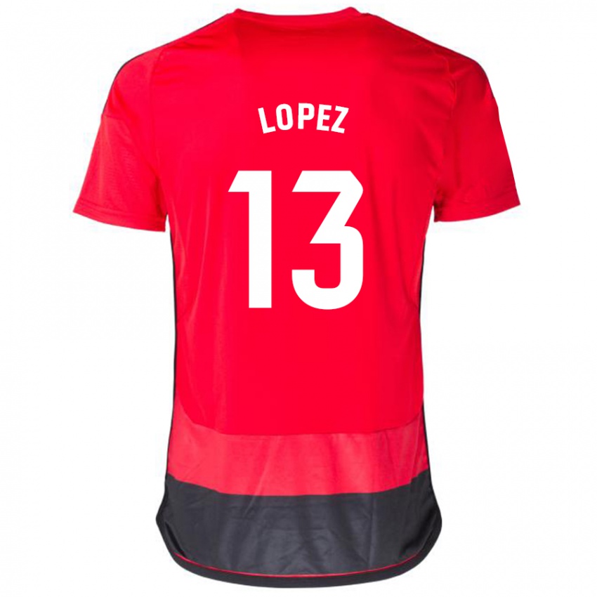 Damen Luis López #13 Rot Schwarz Heimtrikot Trikot 2023/24 T-Shirt Belgien