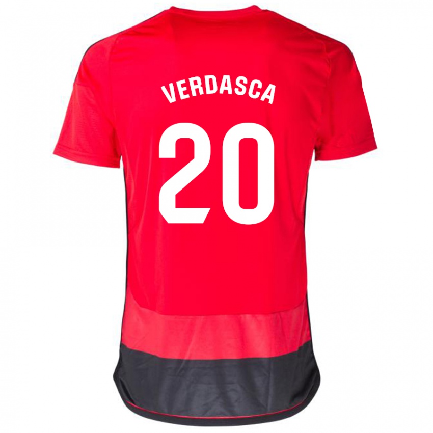 Damen Diogo Verdasca #20 Rot Schwarz Heimtrikot Trikot 2023/24 T-Shirt Belgien