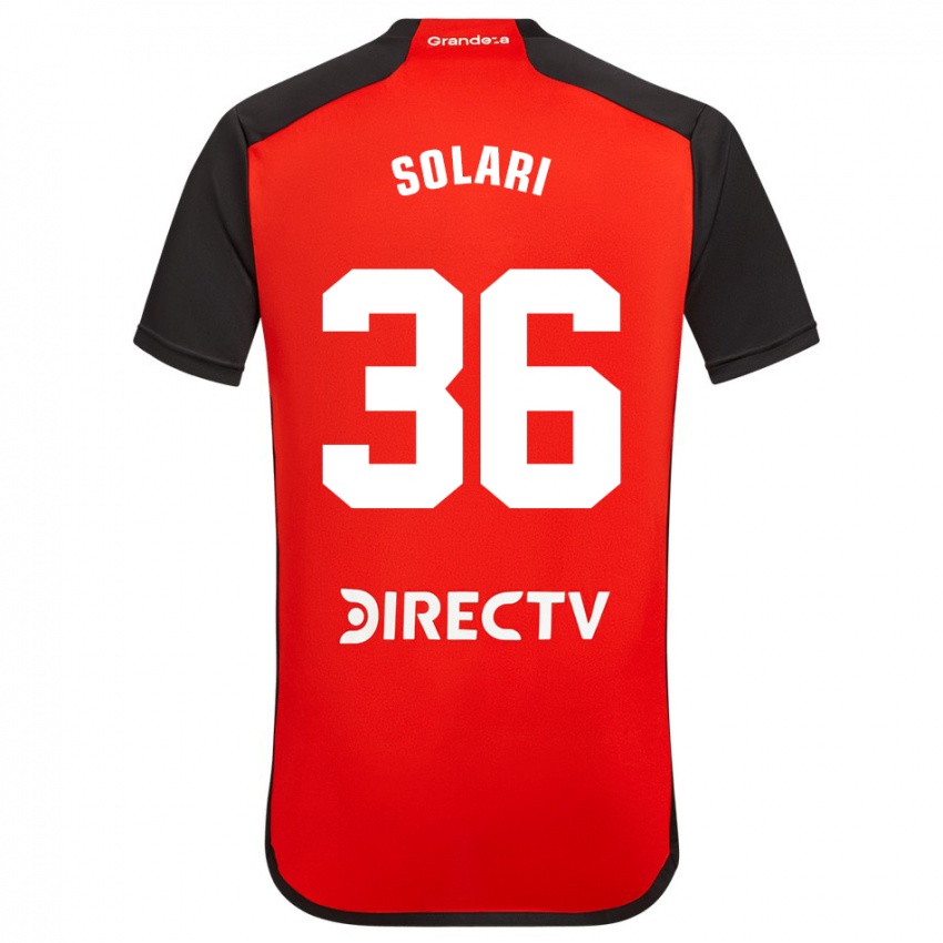Damen Pablo Solari #36 Rot Auswärtstrikot Trikot 2023/24 T-Shirt Belgien
