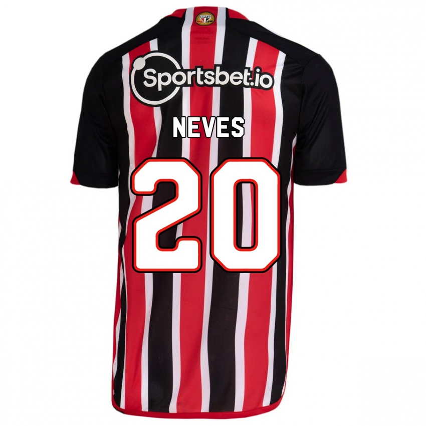 Dames Gabriel Neves #20 Blauw Rood Uitshirt Uittenue 2023/24 T-Shirt België