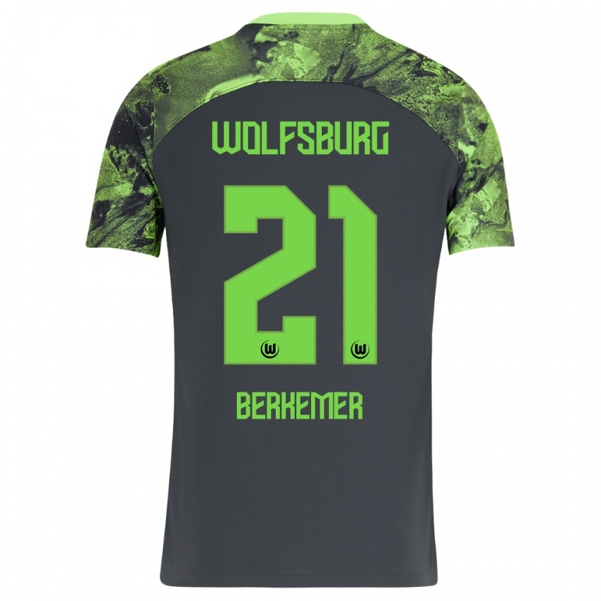 Damen Melvin Berkemer #21 Dunkelgrau Auswärtstrikot Trikot 2023/24 T-Shirt Belgien