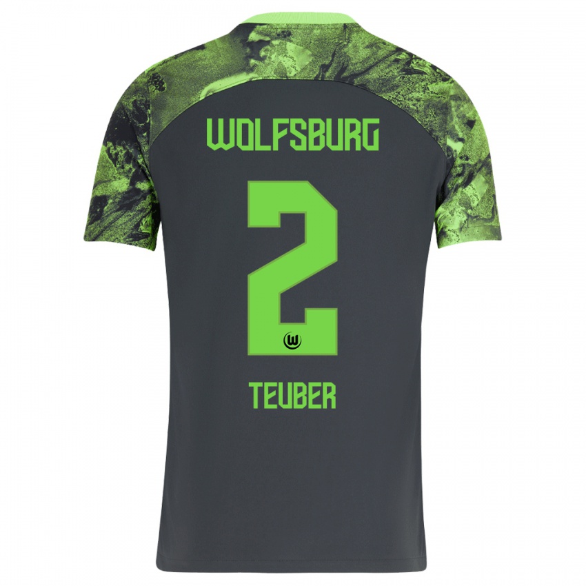 Damen Julius Teuber #2 Dunkelgrau Auswärtstrikot Trikot 2023/24 T-Shirt Belgien
