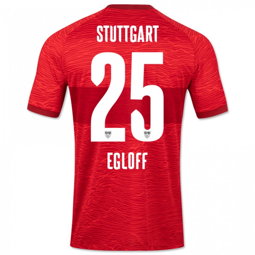 Dames Lilian Egloff #25 Rood Uitshirt Uittenue 2023/24 T-Shirt België