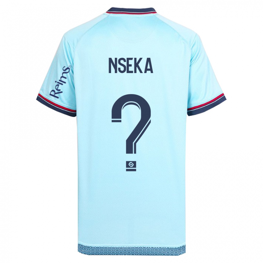 Dames Nelson Nseka #0 Hemelsblauw Uitshirt Uittenue 2023/24 T-Shirt België