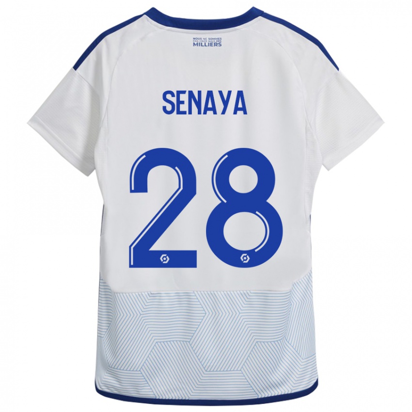 Damen Marvin Senaya #28 Weiß Auswärtstrikot Trikot 2023/24 T-Shirt Belgien