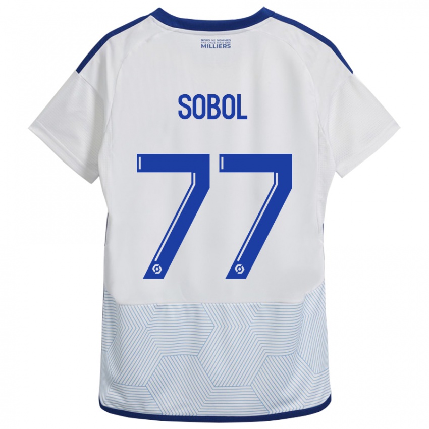 Damen Eduard Sobol #77 Weiß Auswärtstrikot Trikot 2023/24 T-Shirt Belgien