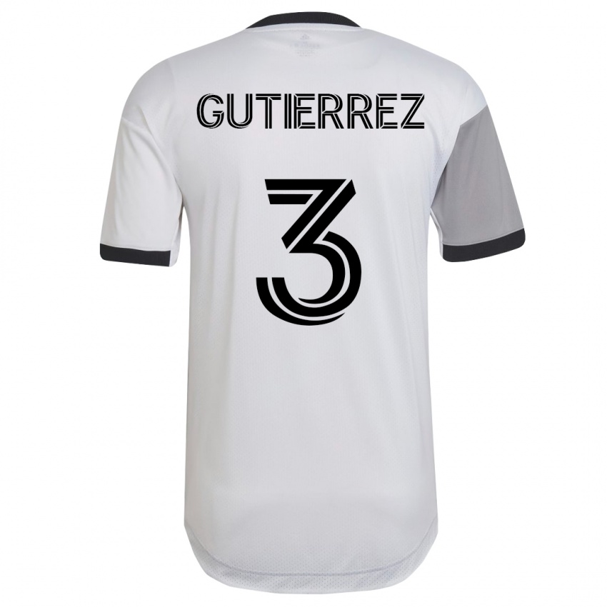 Damen Cristián Gutiérrez #3 Weiß Auswärtstrikot Trikot 2023/24 T-Shirt Belgien