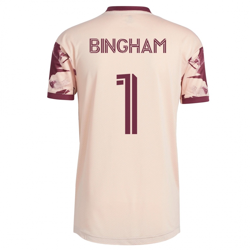 Damen David Bingham #1 Cremefarben Auswärtstrikot Trikot 2023/24 T-Shirt Belgien