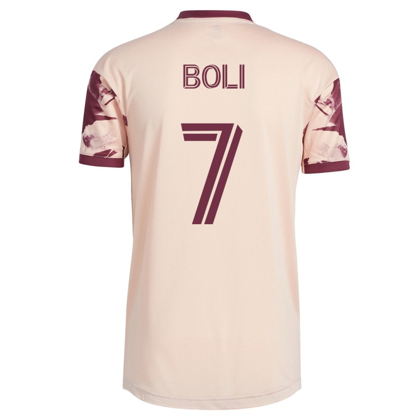 Damen Franck Boli #7 Cremefarben Auswärtstrikot Trikot 2023/24 T-Shirt Belgien