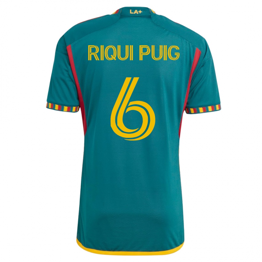 Damen Riqui Puig #6 Grün Auswärtstrikot Trikot 2023/24 T-Shirt Belgien