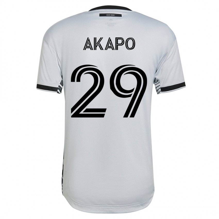 Dames Carlos Akapo #29 Wit Uitshirt Uittenue 2023/24 T-Shirt België