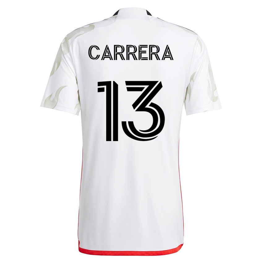 Dames Antonio Carrera #13 Wit Uitshirt Uittenue 2023/24 T-Shirt België