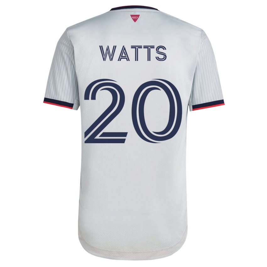 Damen Akil Watts #20 Weiß Auswärtstrikot Trikot 2023/24 T-Shirt Belgien