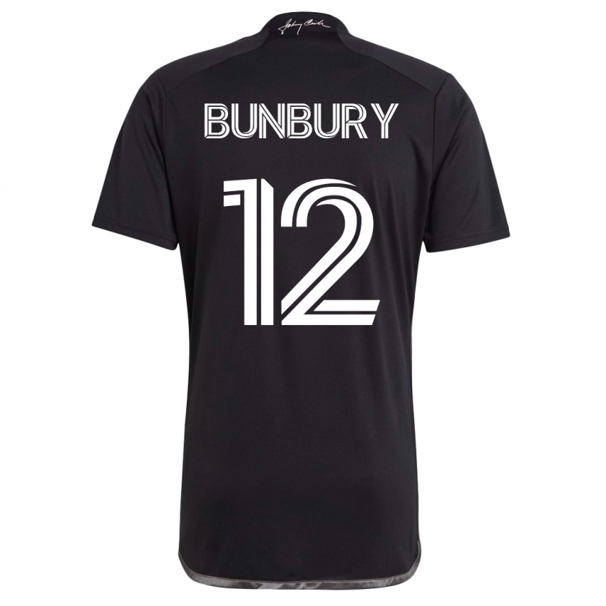 Damen Teal Bunbury #12 Schwarz Auswärtstrikot Trikot 2023/24 T-Shirt Belgien