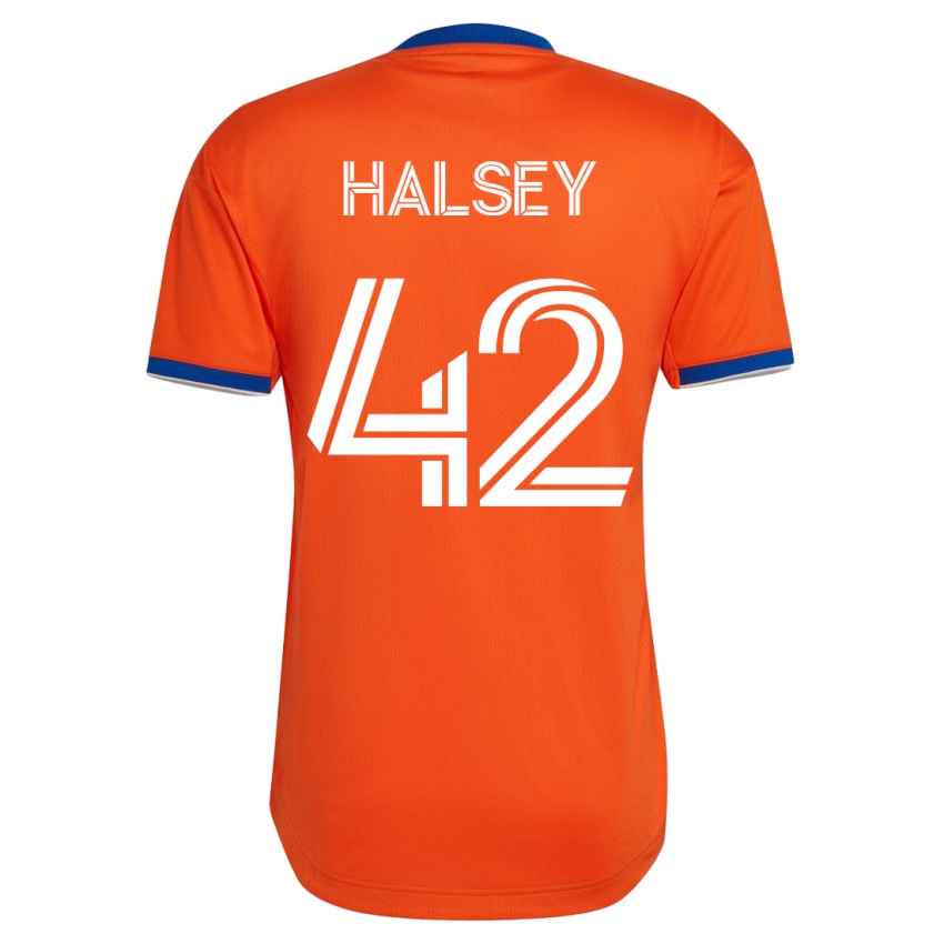 Dames Bret Halsey #42 Wit Uitshirt Uittenue 2023/24 T-Shirt België