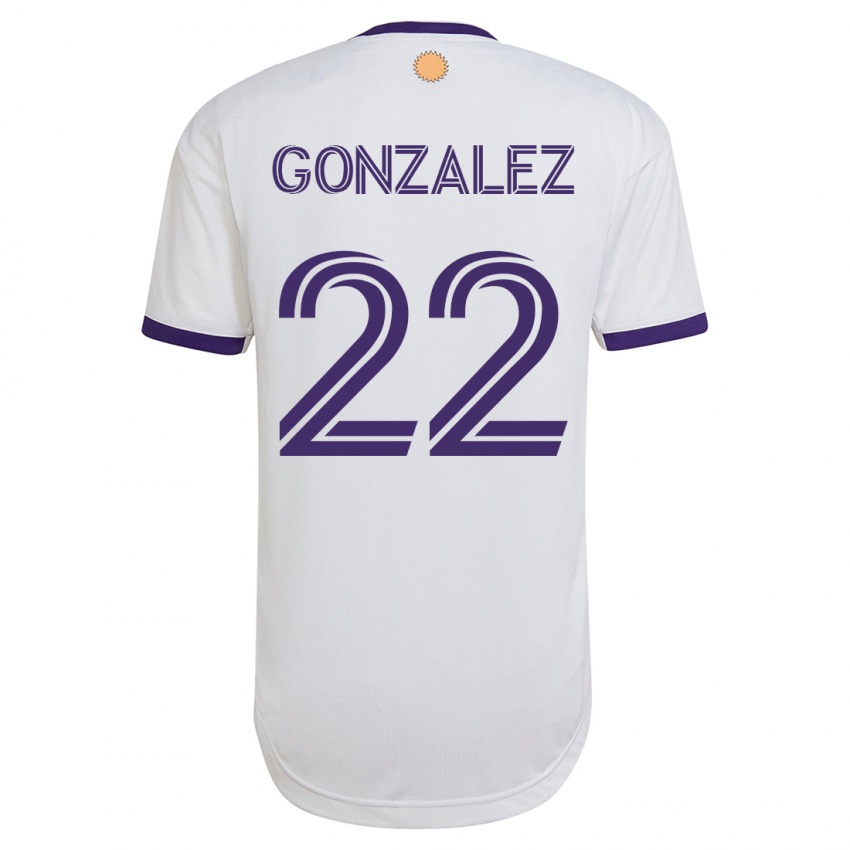 Damen Gastón González #22 Weiß Auswärtstrikot Trikot 2023/24 T-Shirt Belgien
