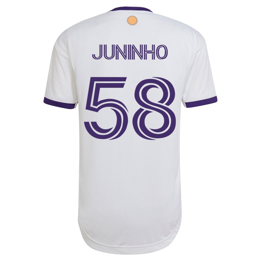 Dames Juninho #58 Wit Uitshirt Uittenue 2023/24 T-Shirt België