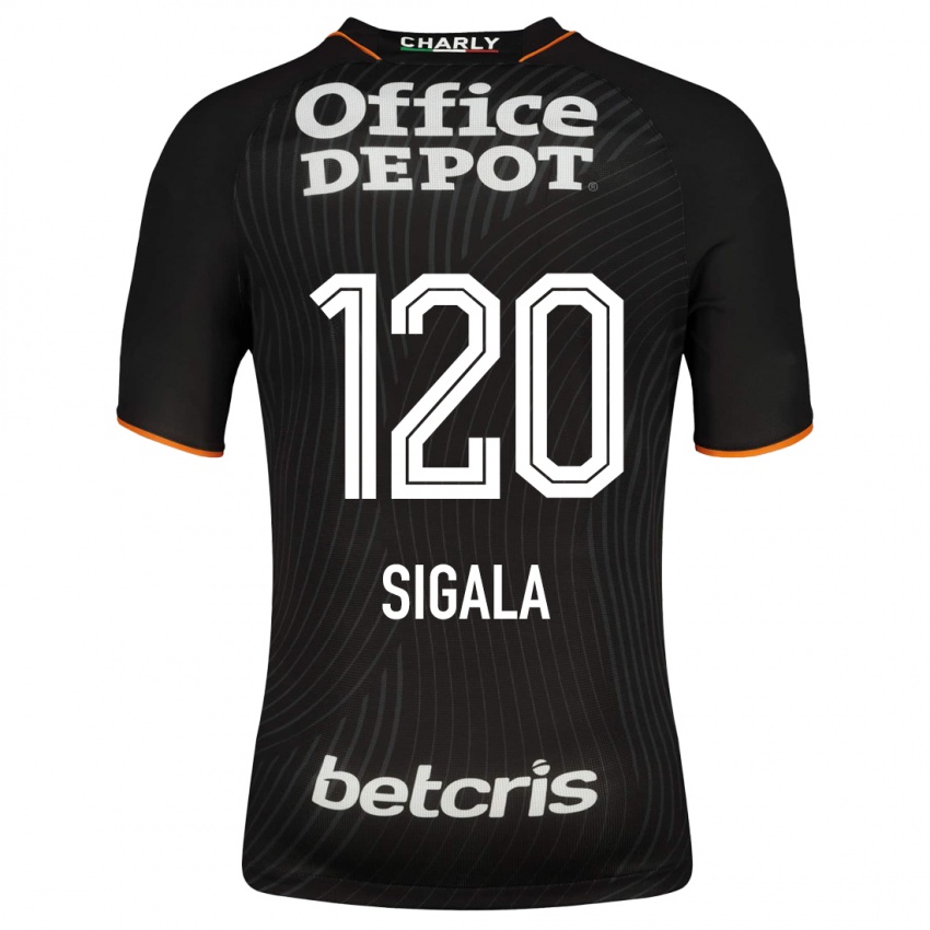 Damen Juan Sigala #120 Schwarz Auswärtstrikot Trikot 2023/24 T-Shirt Belgien