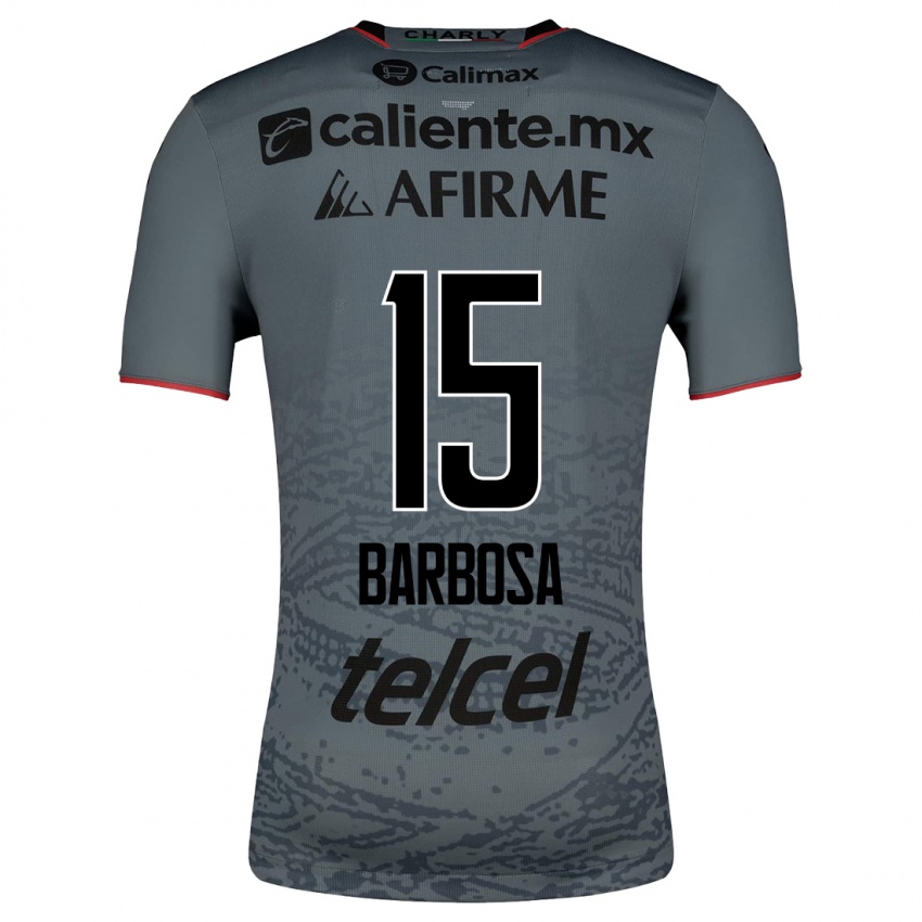 Dames Diego Barbosa #15 Grijs Uitshirt Uittenue 2023/24 T-Shirt België
