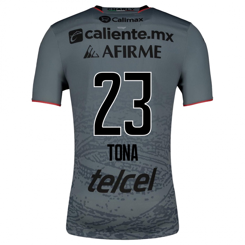 Femme Maillot Iván Tona #23 Gris Tenues Extérieur 2023/24 T-Shirt Belgique