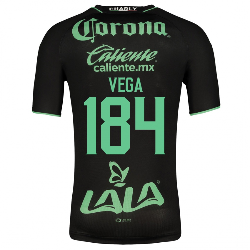 Dames Luis Vega #184 Zwart Uitshirt Uittenue 2023/24 T-Shirt België