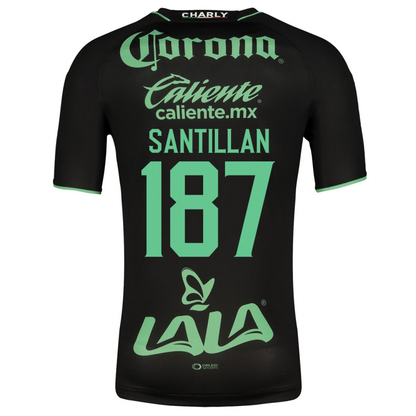 Dames Emilio Santillán #187 Zwart Uitshirt Uittenue 2023/24 T-Shirt België