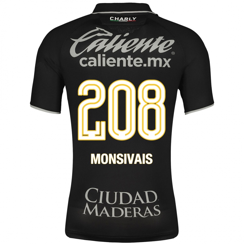 Damen Daniel Monsivaís #208 Schwarz Auswärtstrikot Trikot 2023/24 T-Shirt Belgien