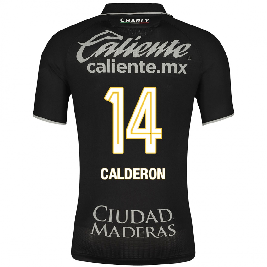 Damen Daniela Calderón #14 Schwarz Auswärtstrikot Trikot 2023/24 T-Shirt Belgien